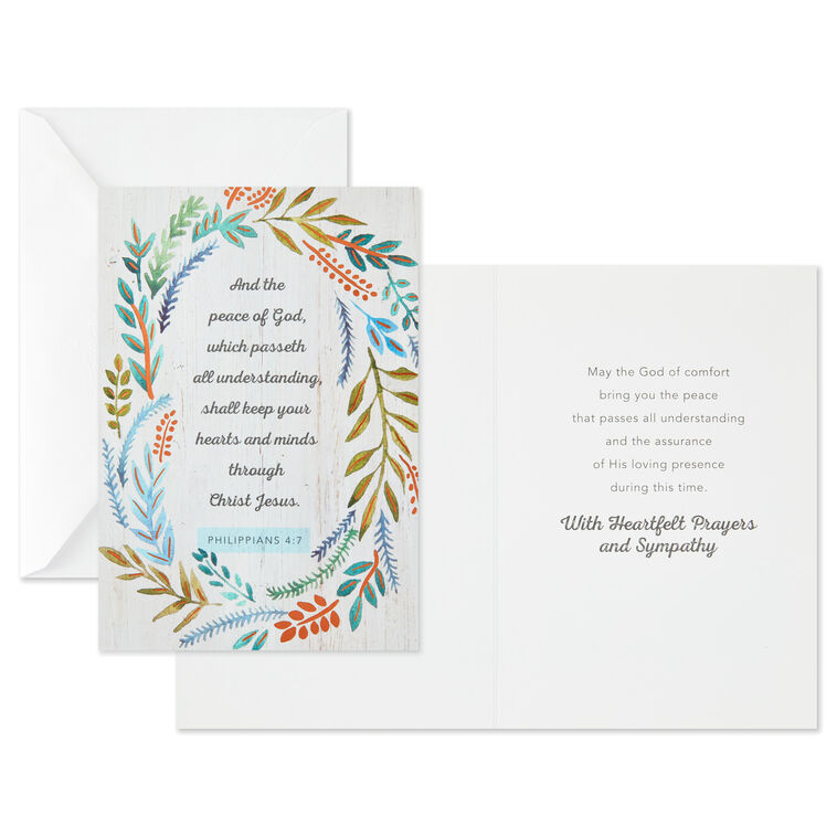 Hallmark Rustic Floral Assorted Religious Sympathy Cards Pack Of 12