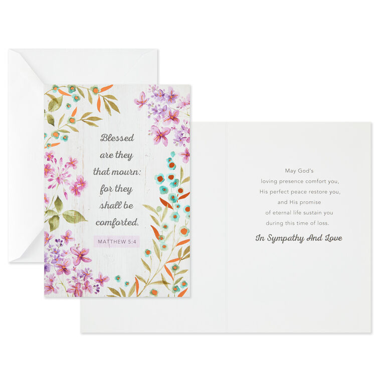 Hallmark Rustic Floral Assorted Religious Sympathy Cards Pack Of 12