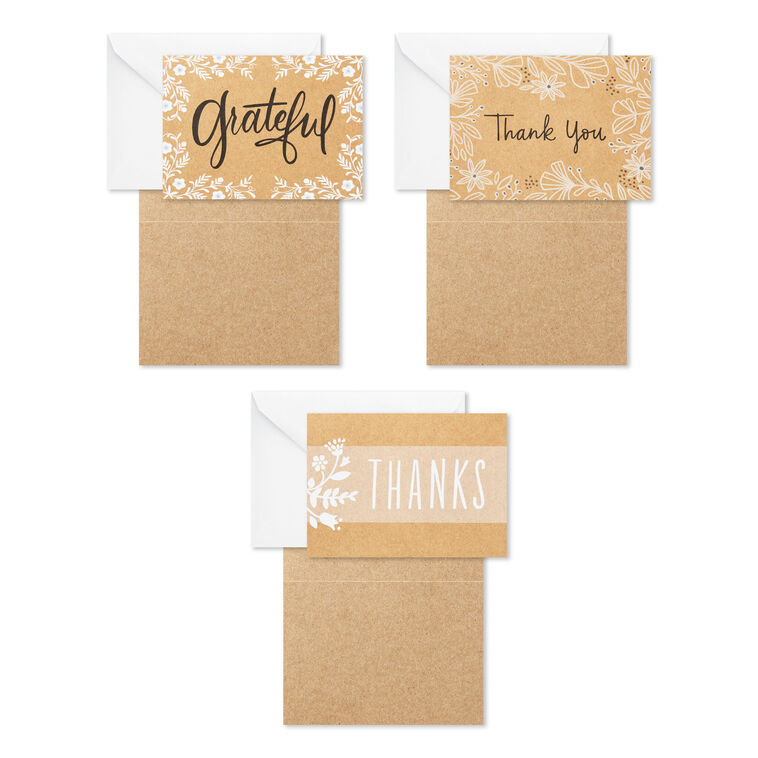 Hallmark Rustic Floral Boxed Blank Thank-You Notes Assortment Pack Of 48