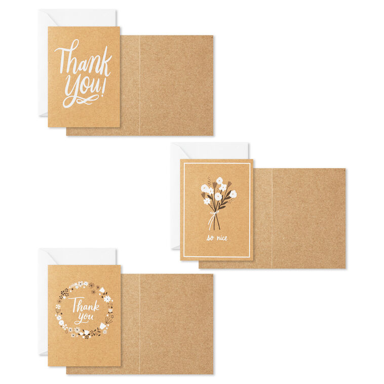Hallmark Rustic Floral Boxed Blank Thank-You Notes Assortment Pack Of 48