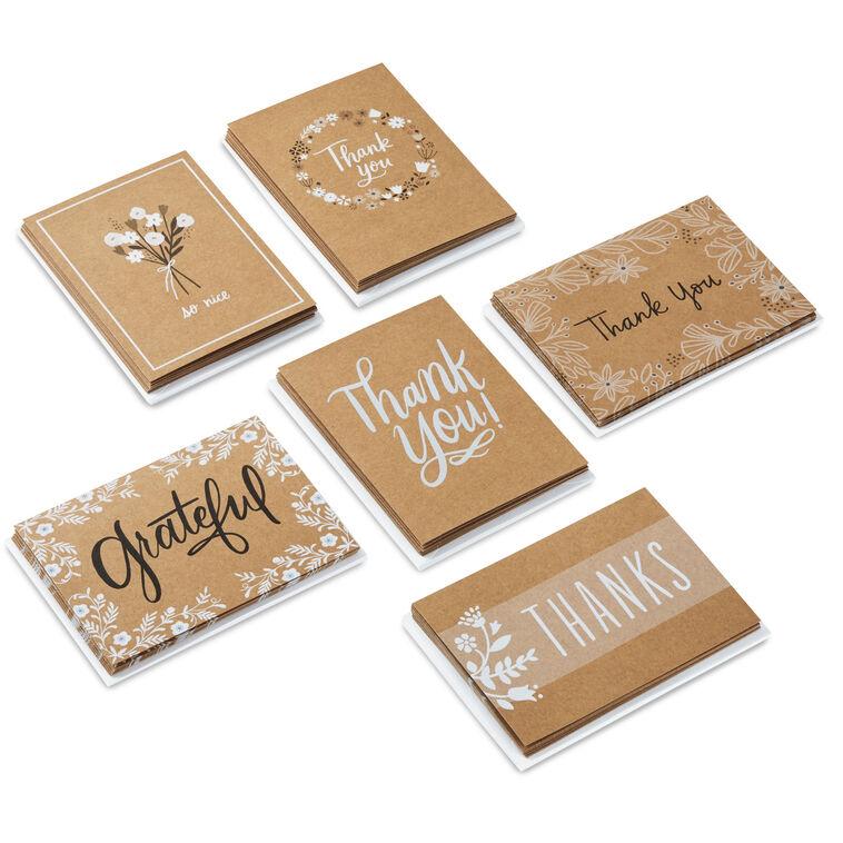 hallmark Rustic Floral Boxed Blank Thank-You Notes Assortment Pack of 48