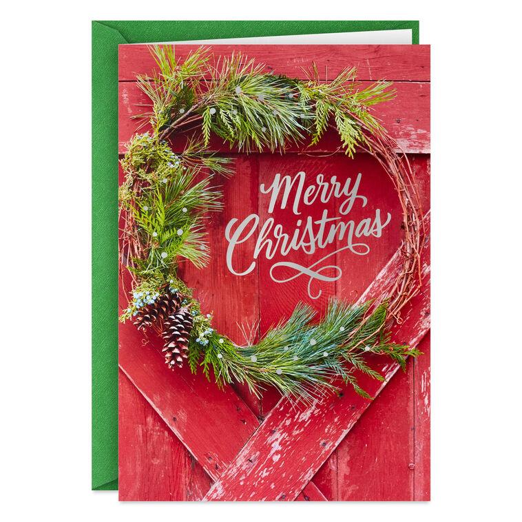 Hallmark Rustic Red Barn Door Boxed Christmas Cards Pack Of 40