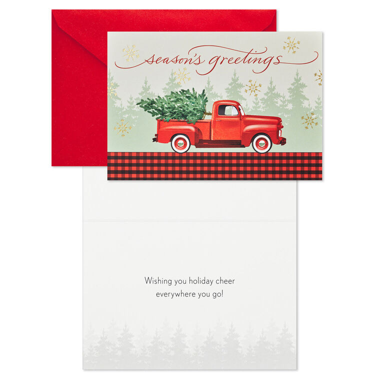 Hallmark Rustic Red Truck Boxed Christmas Cards Pack Of 40