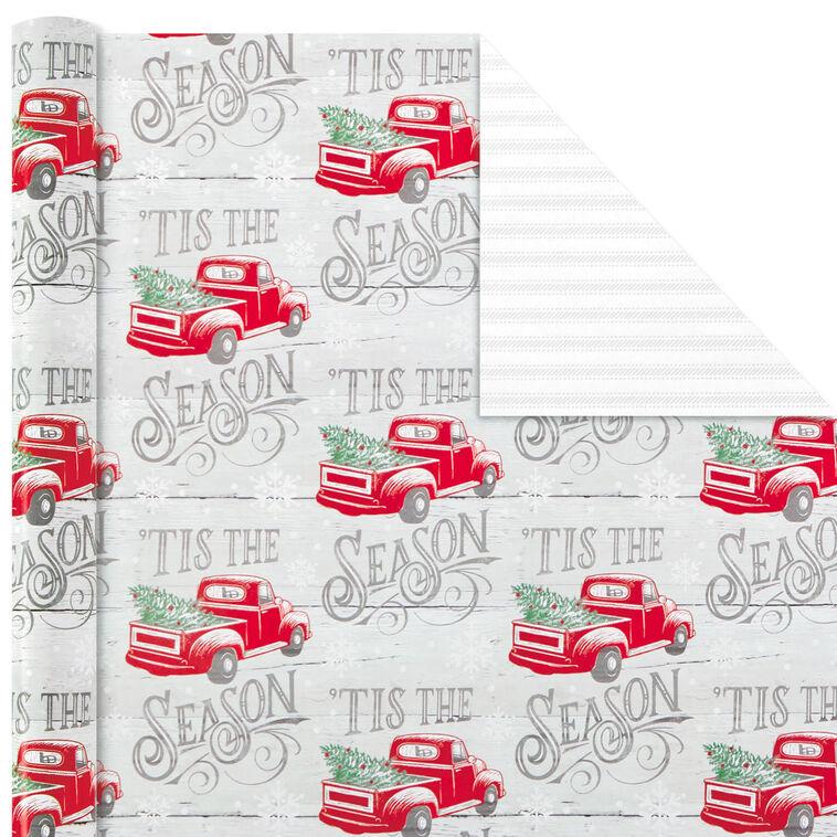 Hallmark Rustic Winter 3-Pack Reversible Metallic Christmas Wrapping Paper 120 Sq. Ft