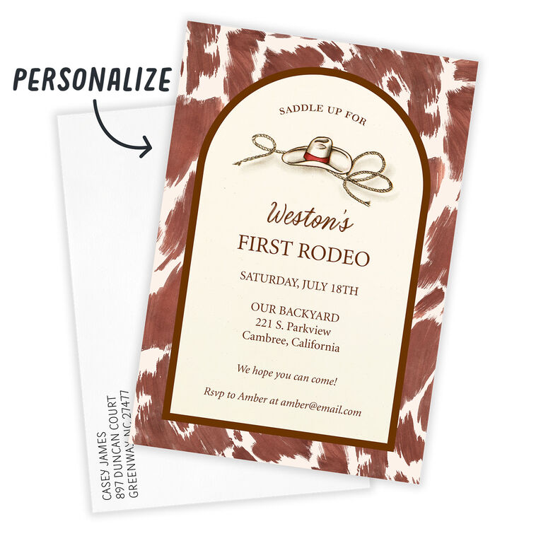 Hallmark Saddle Up Western Flat Birthday Invitation