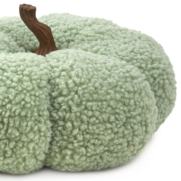 Hallmark Sage Green Plush Fabric Pumpkin Fall Decoration