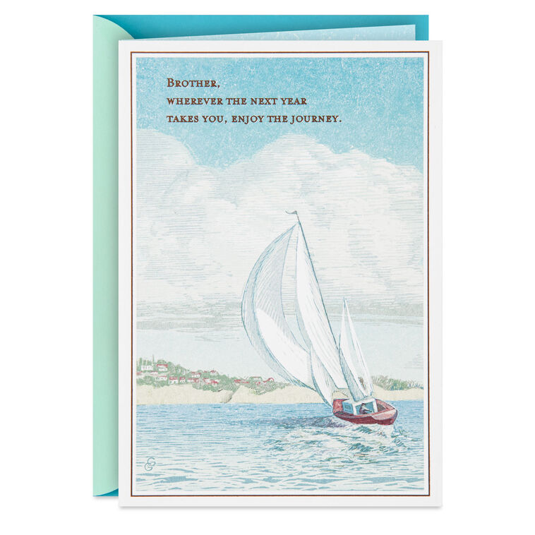 hallmark Sailboat Enjoy the Journey Birthday Card for Brother