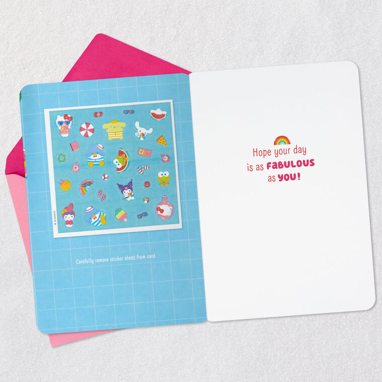 Hallmark SANRIO® Hello Kitty® And Friends Fabulous You Birthday Card For Girls With Stickers
