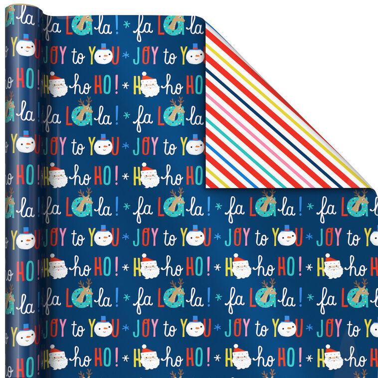 Hallmark Santa And Friends 3-Pack Reversible Christmas Wrapping Paper 120 Sq. Ft