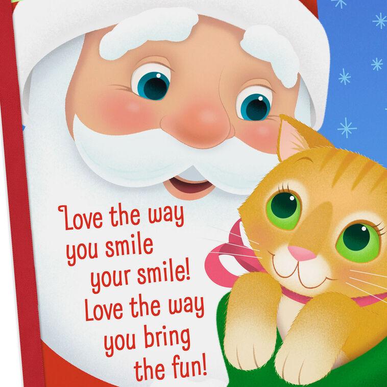 Hallmark Santa With Kitten Christmas Card For Granddaughter