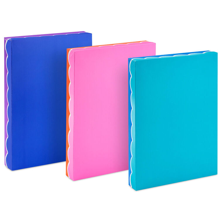 hallmark Scalloped Solids 3-Pack Assorted Small Gift Box Bundle