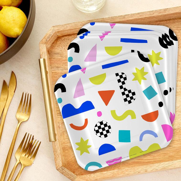Hallmark Scattered Shapes On White Dessert Plates Pack Of 8