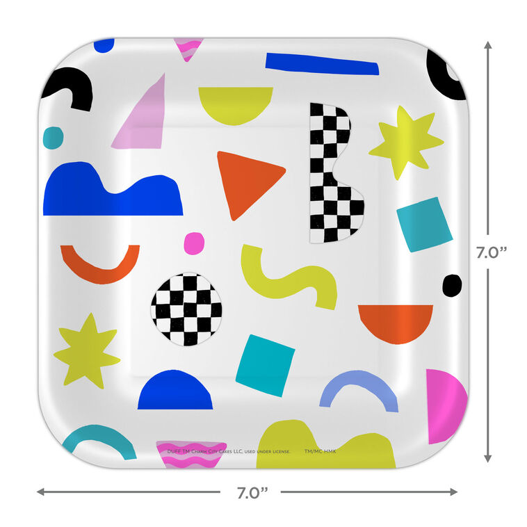 Hallmark Scattered Shapes On White Dessert Plates Pack Of 8