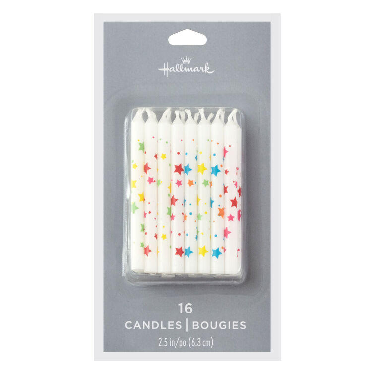 Hallmark Scattered Stars White Birthday Candles Set Of 16