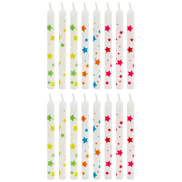 hallmark Scattered Stars White Birthday Candles Set of 16