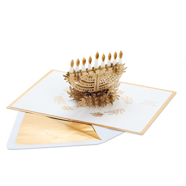 Hallmark Season Full Of Light 3D Pop-Up Hanukkah Card