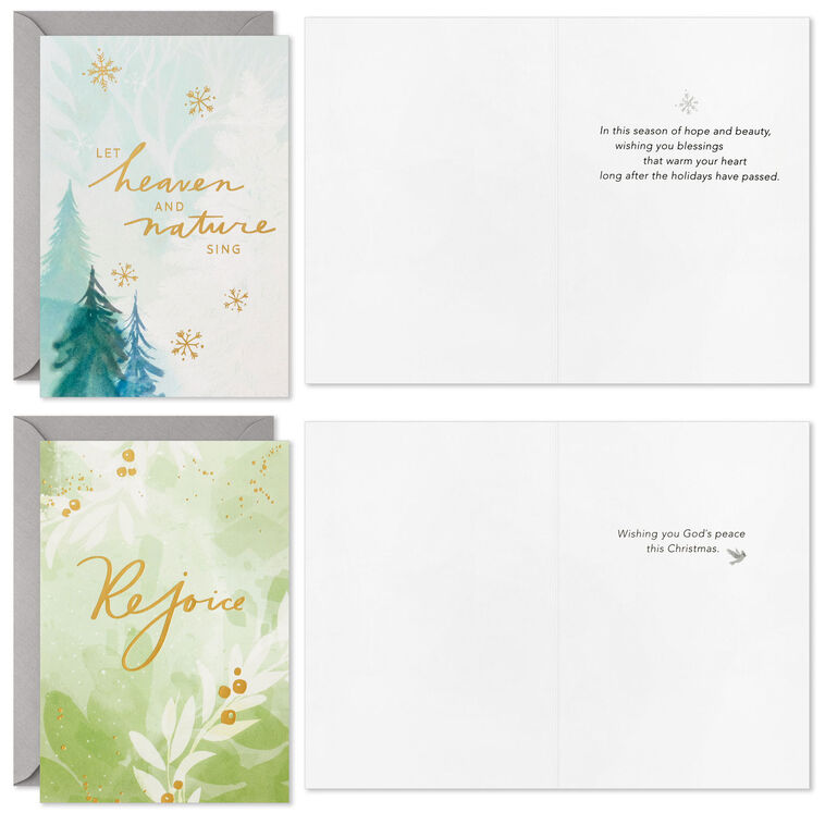 Hallmark Season Of Hope And Beauty Boxed Christmas Cards Assortment Pack Of 16