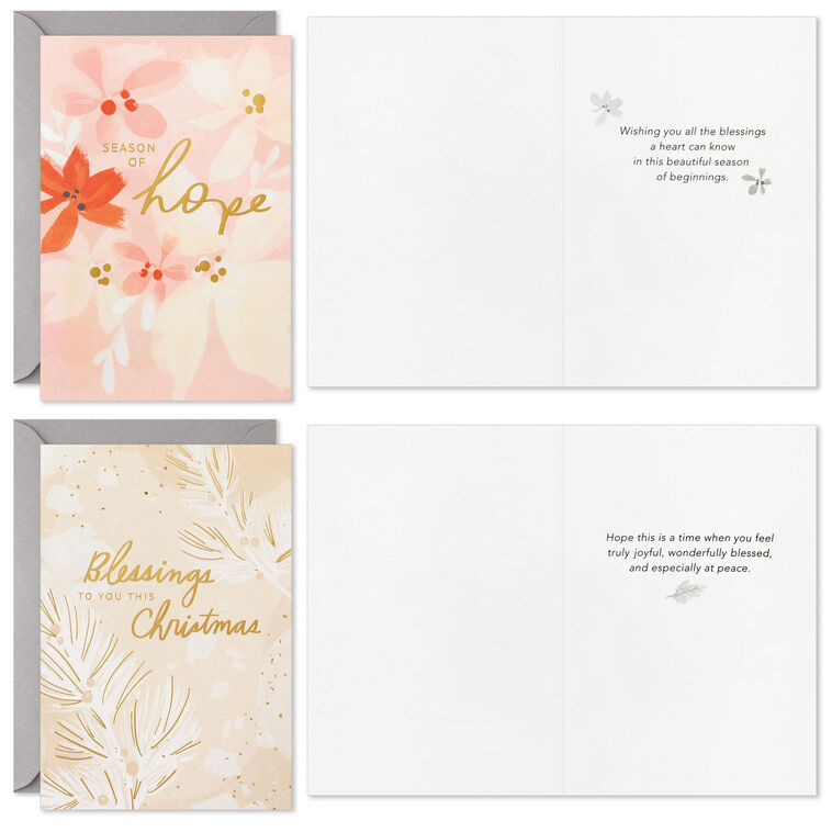 Hallmark Season Of Hope And Beauty Boxed Christmas Cards Assortment Pack Of 16