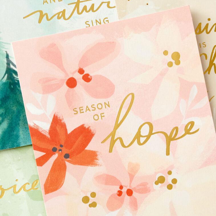 Hallmark Season Of Hope And Beauty Boxed Christmas Cards Assortment Pack Of 16
