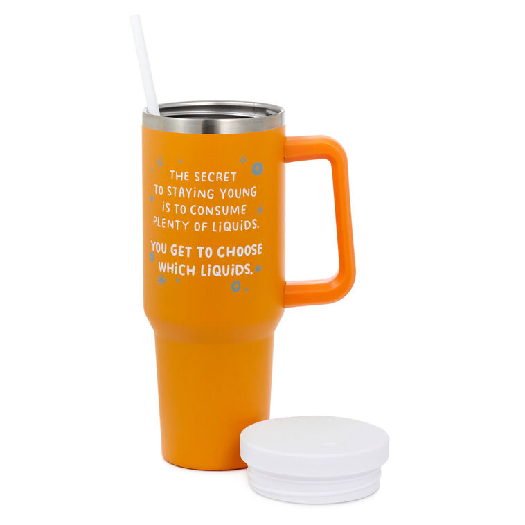 Hallmark Secret To Staying Young Insulated Travel Cup With Handle 42 Oz