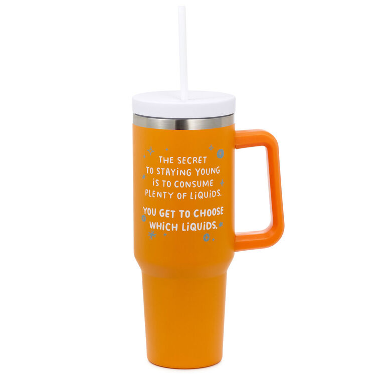 hallmark Secret to Staying Young Insulated Travel Cup With Handle 42 oz