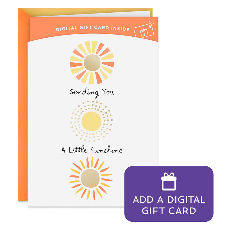 hallmark Sending You a Little Sunshine Gift Card Greeting Encouragement Card