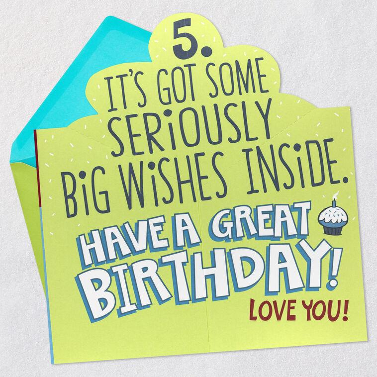 Hallmark Seriously Big Wishes Funny Pop-Up Birthday Card For Grandson