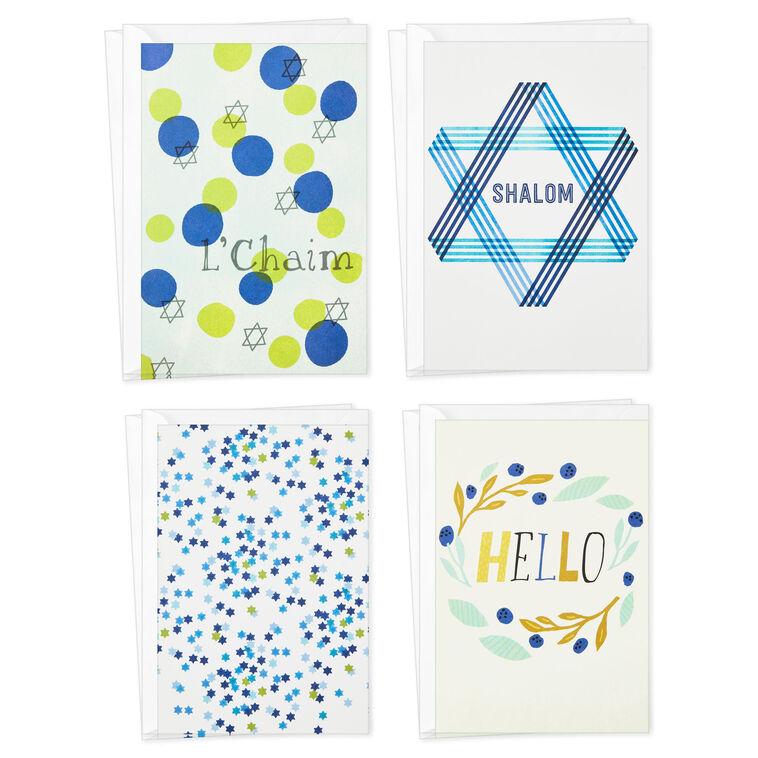 hallmark Shalom and L'Chaim Assorted Blank Cards Pack of 8