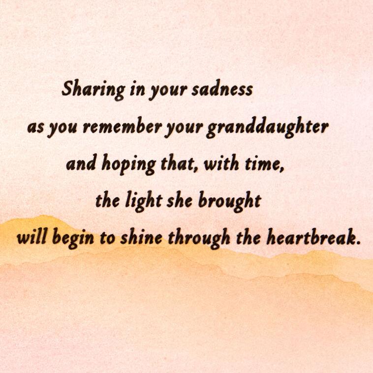 Hallmark Sharing In Your Sadness Sympathy Card For Loss Of Granddaughter