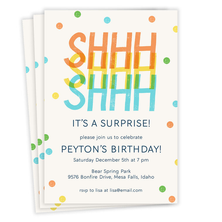 hallmark Shhh Surprise Party Flat Birthday Invitation