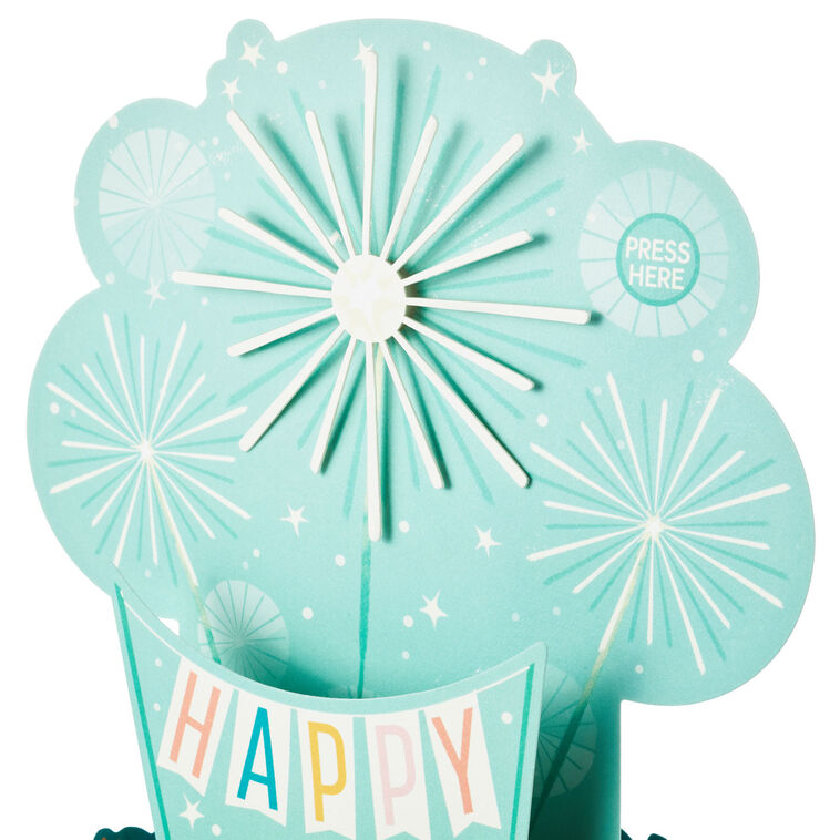 Hallmark Shine On Cake With Sparklers Musical 3D Pop-Up Birthday Card With Motion