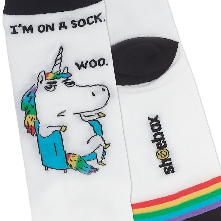 Hallmark Shoebox Sarcastic Unicorn Funny Crew Socks