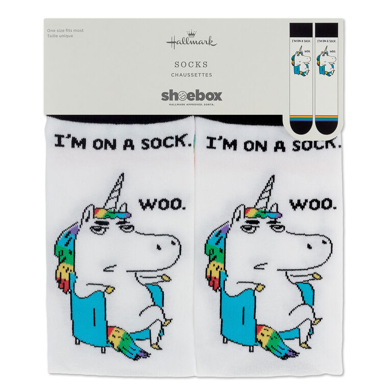 Hallmark Shoebox Sarcastic Unicorn Funny Crew Socks