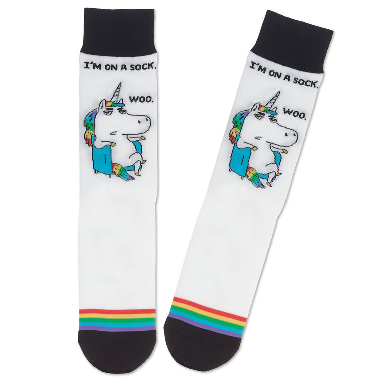 hallmark Shoebox Sarcastic Unicorn Funny Crew Socks