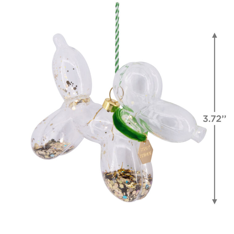 Hallmark Signature Green And Gold Balloon Dog Glass Hallmark Ornament