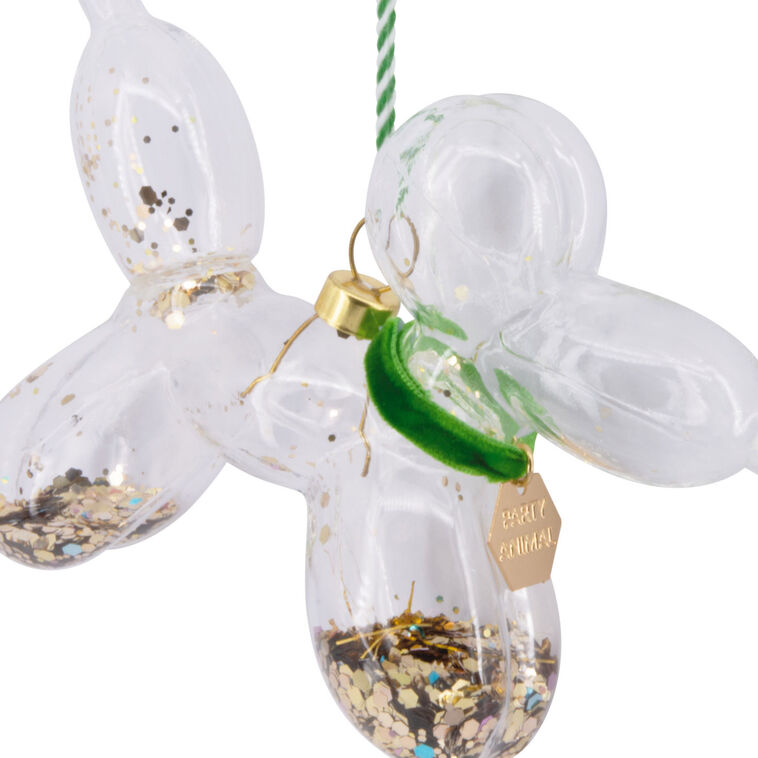 Hallmark Signature Green And Gold Balloon Dog Glass Hallmark Ornament