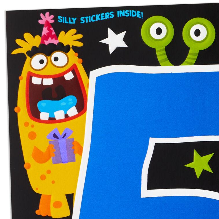Hallmark Silly Monsters 5th Birthday Card With Stickers