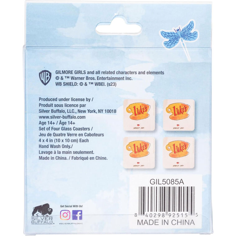 Hallmark Silver Buffalo Gilmore Girls Luke's Diner Sign Coasters Set Of 4