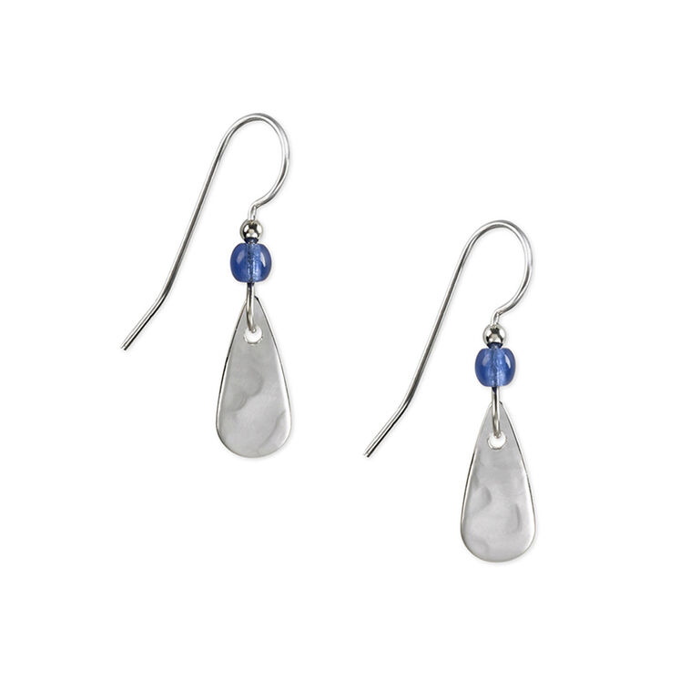 hallmark Silver Forest Blue Bead and Silver-Tone Metal Teardrop Earrings