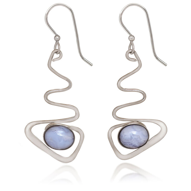 hallmark Silver Forest Blue Stone and Silver-Tone Metal Drop Earrings