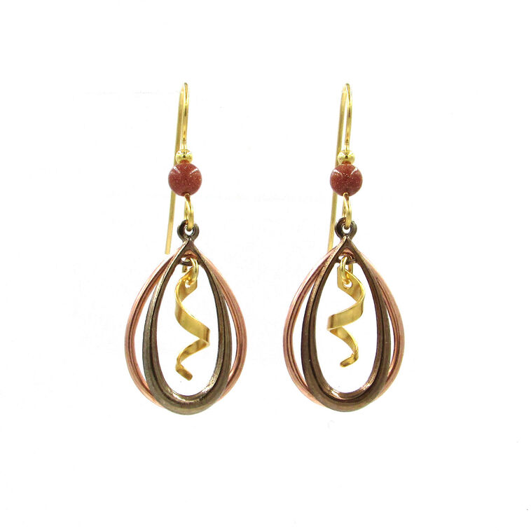 hallmark Silver Forest Gold-Tone Mixed Metal Spiral Teardrop Earrings