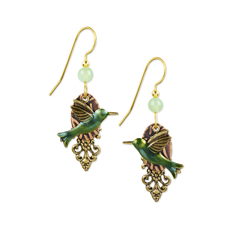 hallmark Silver Forest Hummingbird Layered Gold-Tone Metal Drop Earrings