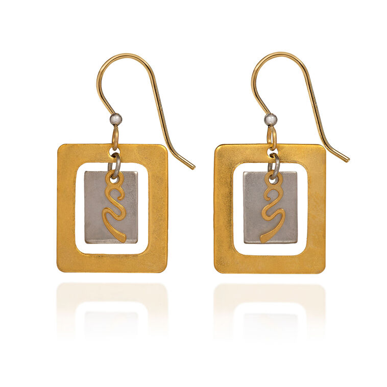 hallmark Silver Forest Mixed Metal Geometric Drop Earrings