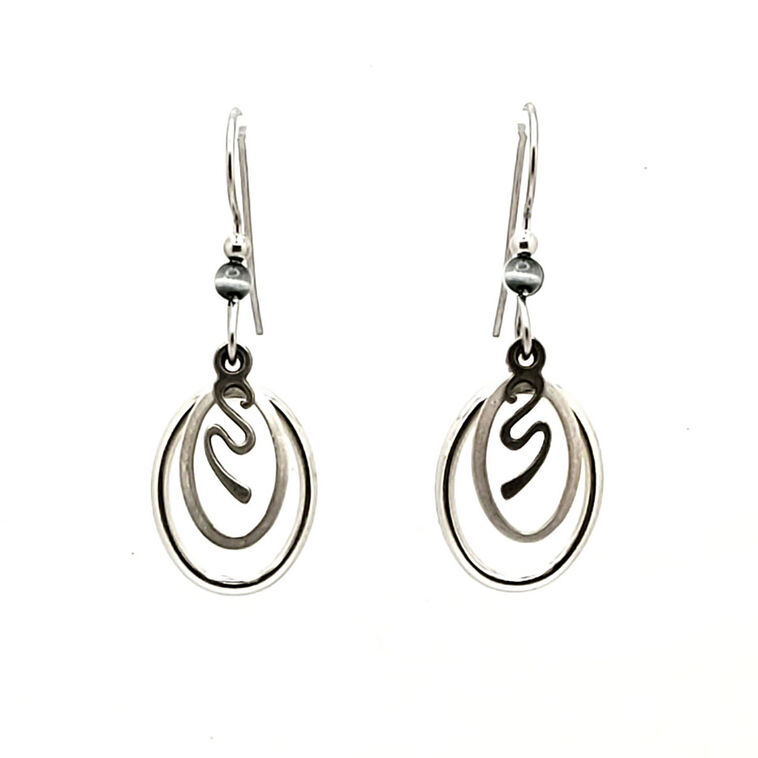 hallmark Silver Forest Silver-Tone Duo Metal Ovals Drop Earrings
