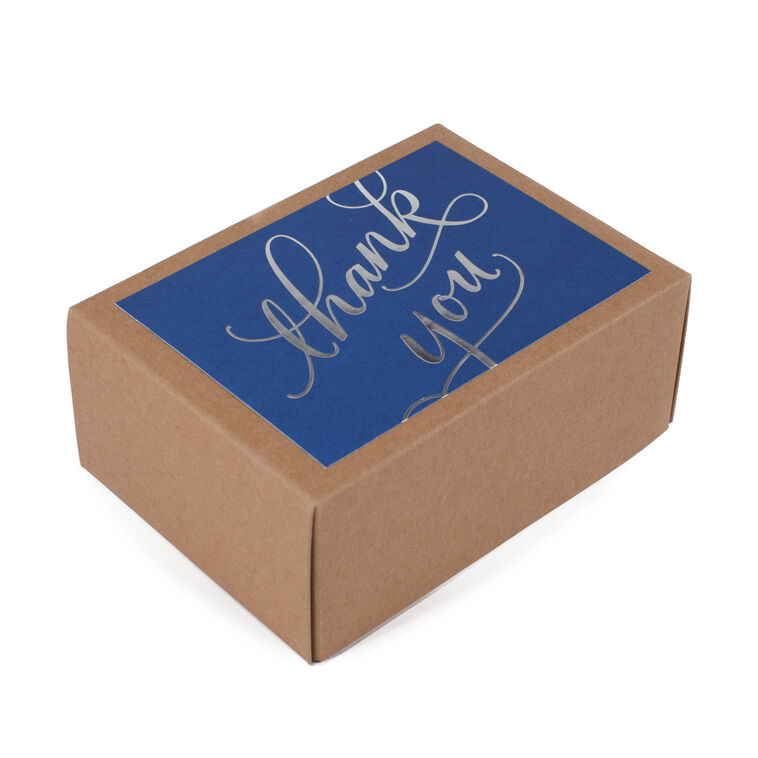 hallmark Silver Script on Blue Blank Thank-You Notes Box of 40