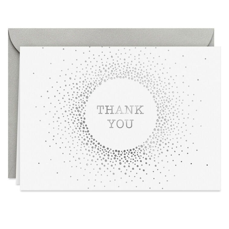 Hallmark Silver Sparkle Blank Thank You Notes Pack Of 10