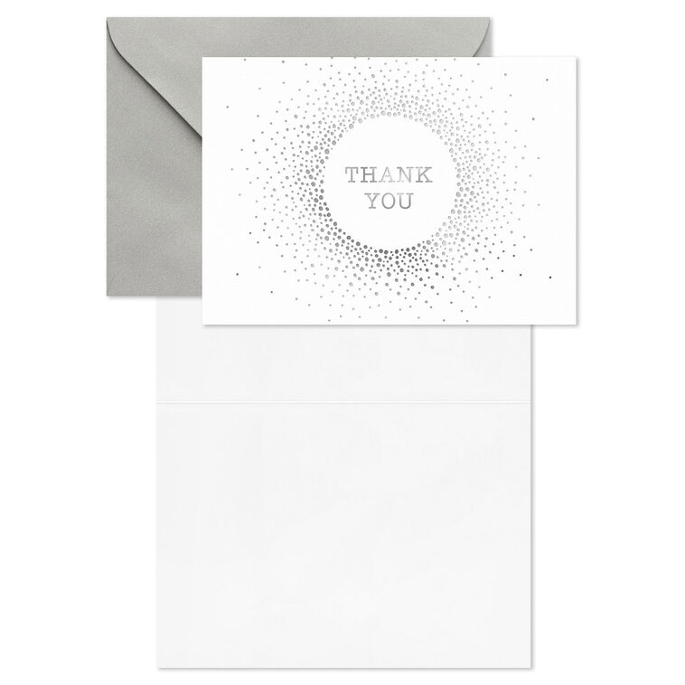 Hallmark Silver Sparkle Blank Thank You Notes Pack Of 10