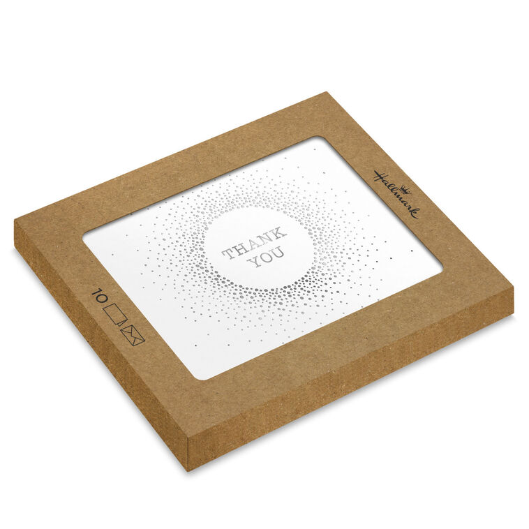 hallmark Silver Sparkle Blank Thank You Notes Pack of 10