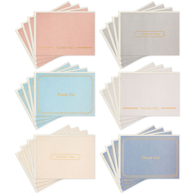 hallmark Simple and Stately Boxed Blank Thank-You Notes Assortment Pack of 24
