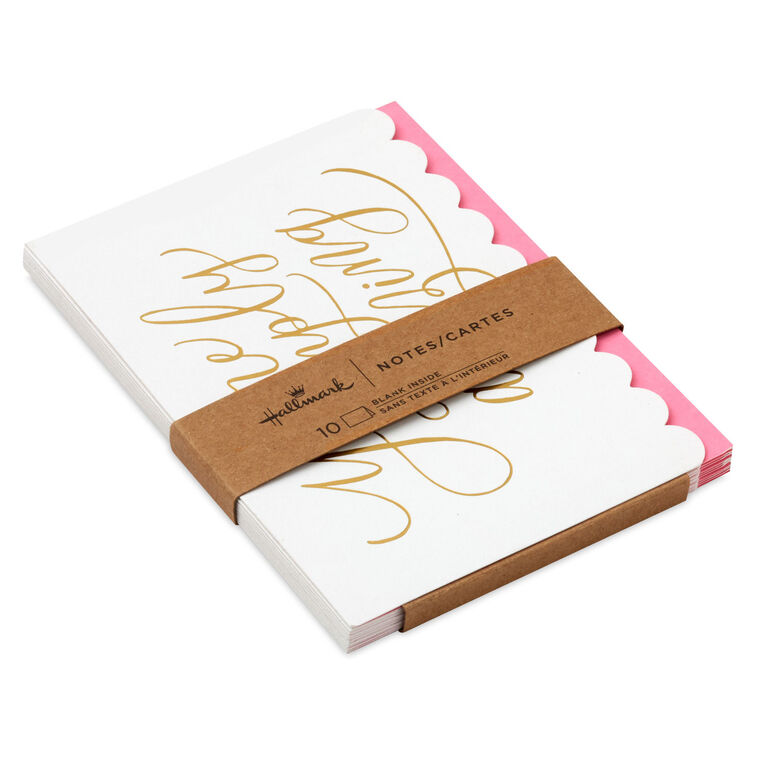 hallmark Simply Amazing Gold Lettering Blank Notes Pack of 10